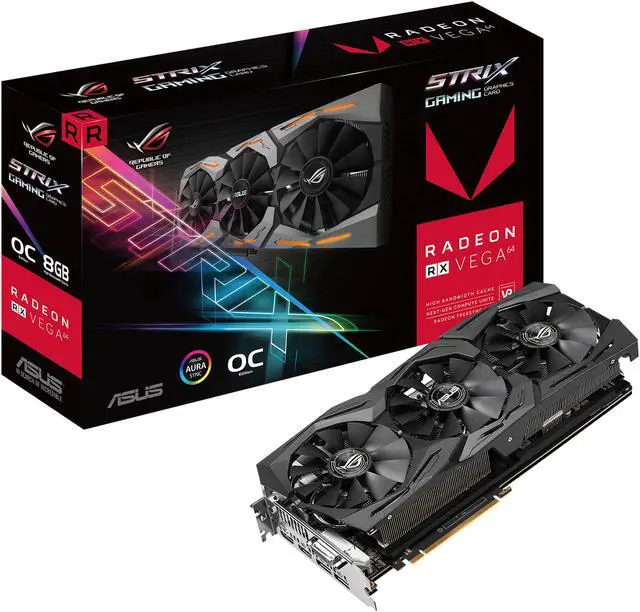 Alt view image 6 of 6 - ASUS ROG Radeon RX Vega 64 8GB HBM2 PCI Express 3.0 Graphics Card STRIX-RXVEGA64-O8G-GAMING