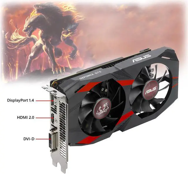 Alt view image 4 of 5 - ASUS Cerberus GeForce GTX 1050 Ti 4GB OC Edition GDDR5 Gaming Graphics Card, CERBERUS-GTX1050TI-O4G
