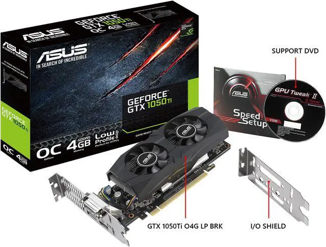 Alt view image 4 of 5 - ASUS GeForce GTX 1050 Ti 4GB GDDR5 PCI Express 3.0 Low Profile Graphics Card GTX1050TI-O4G-LP-BRK