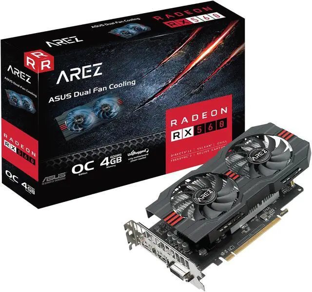Alt view image 4 of 4 - ASUS AREZ RX 560 O4G OC Edition GDDR5 DP HDMI DVI AMD Graphics Card (AREZ-RX560-O4G-EVO)