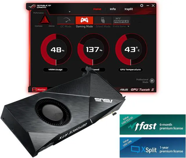Alt view image 5 of 5 - ASUS GeForce RTX 2080 8G Turbo Edition GDDR6 HDMI DP 1.4 USB Type-C Graphics Card (TURBO-RTX2080-8G)