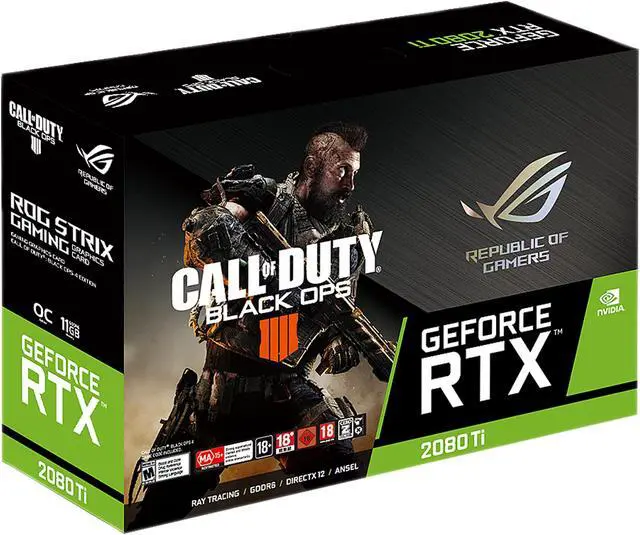 Alt view image 4 of 4 - ASUS ROG STRIX GeForce RTX 2080 Ti 11GB GDDR6 PCI Express 3.0 SLI Support Graphics Card COD-BO4-ROG-STRIX-RTX2080TI