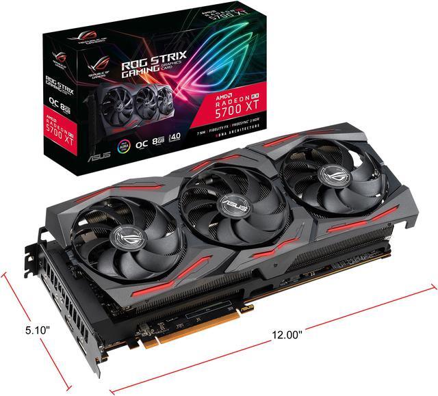 Alt view image 9 of 9 - ASUS ROG STRIX AMD Radeon RX 5700 XT Overclocked 8G GDDR6 HDMI DisplayPort Gaming Graphics Card (ROG-STRIX-RX5700XT-O8G-GAMING)