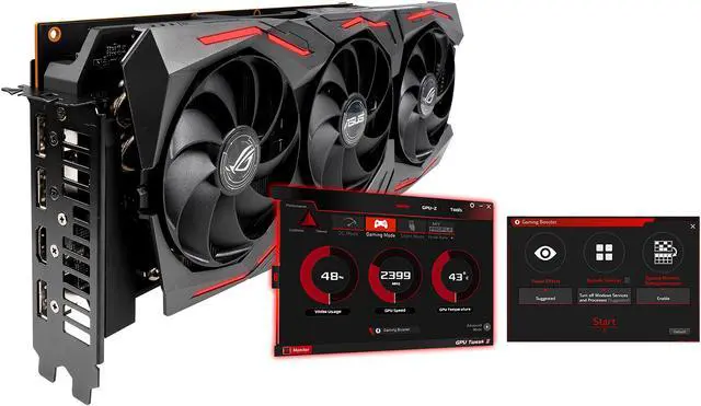 Alt view image 3 of 9 - ASUS ROG STRIX AMD Radeon RX 5700 Overclocked 8G GDDR6 HDMI DisplayPort Gaming Graphics Card (ROG-STRIX-RX5700-O8G-GAMING)