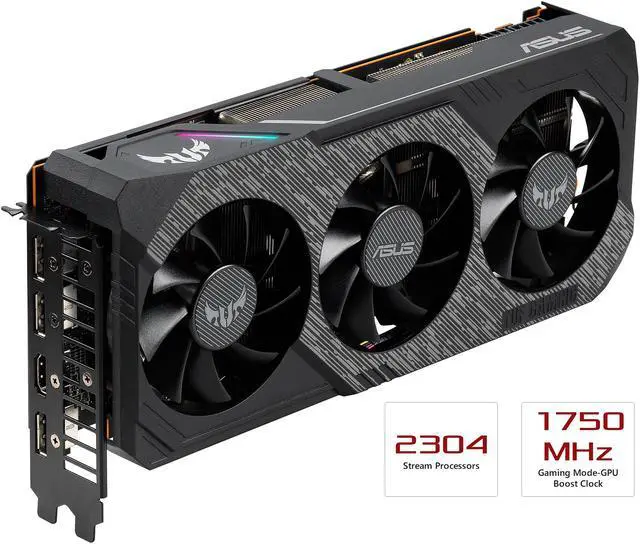 Alt view image 4 of 8 - ASUS TUF Gaming X3 AMD Radeon RX 5700 Overclocked 8G GDDR6 HDMI DisplayPort Gaming Graphics Card (TUF 3-RX5700-O8G-GAMING)