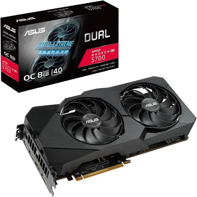 Alt view image 8 of 8 - ASUS AMD Radeon RX 5700 Overclocked 8G GDDR6 Dual Fan EVO Edition HDMI DisplayPort Gaming Graphics Card (DUAL-RX5700-O8G-EVO)