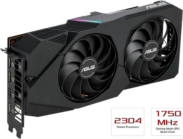 Alt view image 5 of 8 - ASUS AMD Radeon RX 5700 Overclocked 8G GDDR6 Dual Fan EVO Edition HDMI DisplayPort Gaming Graphics Card (DUAL-RX5700-O8G-EVO)