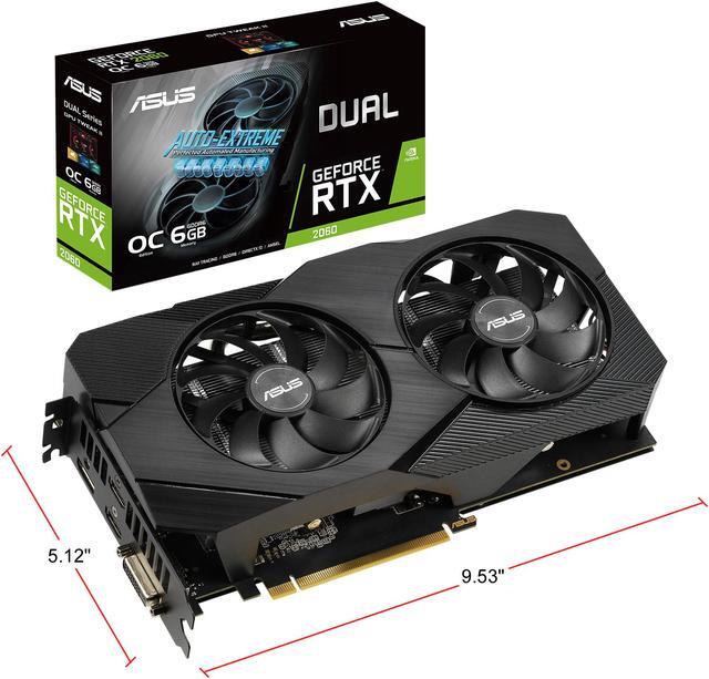Alt view image 8 of 9 - ASUS GeForce RTX 2060 Overclocked 6G GDDR6 Dual-Fan EVO Edition VR Ready HDMI DisplayPort DVI Graphics Card (DUAL-RTX2060-O6G-EVO)