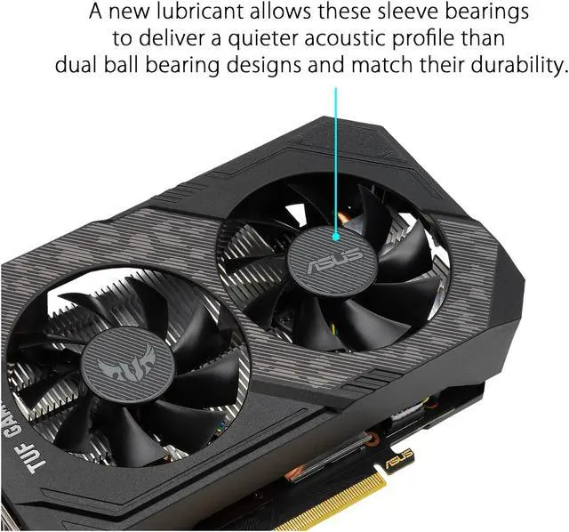Alt view image 4 of 9 - ASUS TUF Gaming GeForce GTX 1660 SUPER Overclocked 6GB Edition HDMI DP DVI Gaming Graphics Card (TUF-GTX1660S-O6G-GAMING)