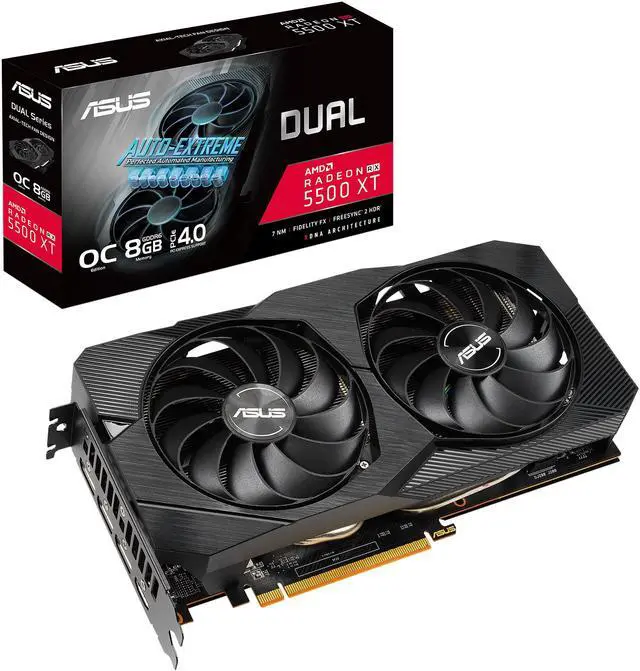 Alt view image 6 of 6 - ASUS AMD Radeon RX 5500 XT Overclocked O8G GDDR6 Dual Fan EVO Edition HDMI DisplayPort Gaming Graphics Card (DUAL-RX5500XT-O8G-EVO)