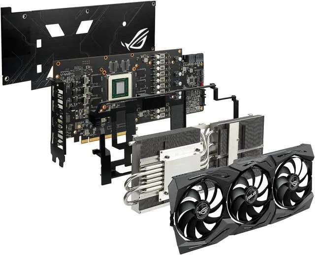 Alt view image 5 of 7 - ASUS ROG STRIX AMD Radeon RX 5600 XT OC Edition Gaming Graphics Card (PCIe 4.0, 6GB, GDDR6 Memory, HDMI, DisplayPort, Full HD Gaming, Axial-tech Fan Design, Auto-Extreme, Metal Backplate (ROG-STRIX-RX5600XT-O6G-GAMING)