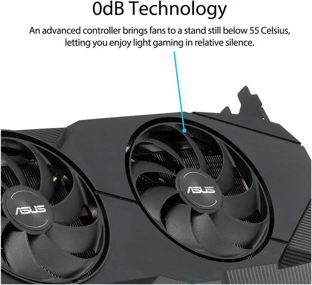 Alt view image 5 of 8 - ASUS DUAL GeForce RTX 2060 SUPER EVO V2 OC Edition Gaming Graphics Card (PCIe 3.0, 8GB GDDR6, HDMI, DisplayPort, DVI-D, Axial-Tech Fan, 0dB Technology, DirectCU II, Auto-Extreme) (DUAL-RTX2060S-O8G-EVO-V2)