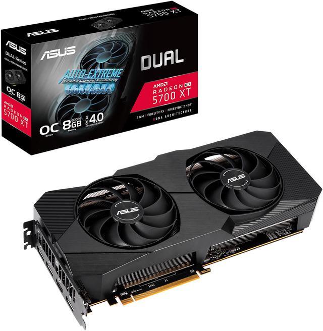 Alt view image 7 of 7 - ASUS DUAL AMD Radeon RX 5700 XT EVO OC Edition Gaming Graphics Card (PCIe 4.0, 8GB GDDR6 memory, HDMI, DisplayPort, 1440p Gaming, Axial-tech Fan Design, Auto-Extreme, Metal Backplate) (DUAL-RX5700XT-O8G-EVO)