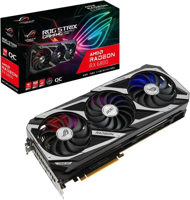 Alt view image 12 of 13 - ASUS ROG STRIX Radeon RX 6800 16GB GDDR6 PCI Express 4.0 CrossFireX Support Graphics Card ROG-STRIX-RX6800-O16G-GAMING