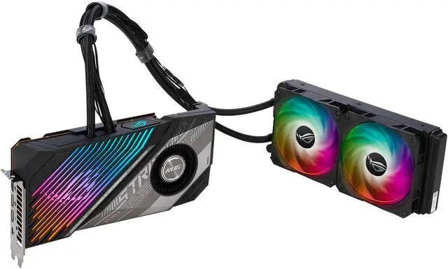 Alt view image 4 of 16 - ASUS ROG Strix Radeon RX 6900 XT 16GB GDDR6 PCI Express 4.0 CrossFireX Support Graphics Card ROG-STRIX-LC-RX6900XT-O16G-GAMING