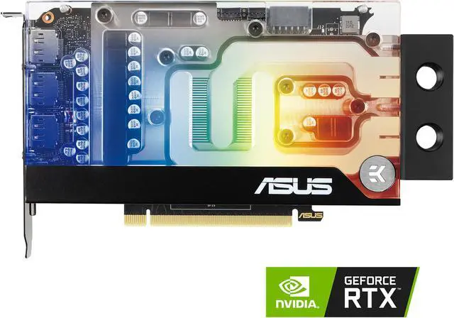 Main image of ASUS EKWB GeForce RTX 3070 8GB GDDR6 Video Card (PCIe 4.0, 8GB GDDR6 Memory, HDMI 2.1, DisplayPort 1.4a, Protective Backplate, Stainless Steel Bracket, Single-slot Design, and EK Water Block)