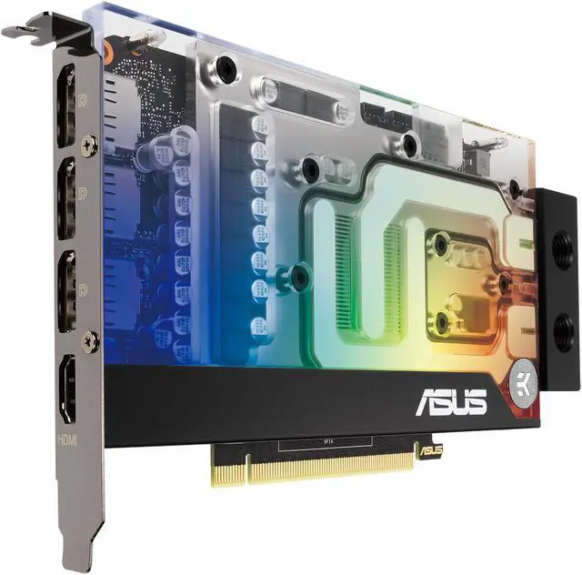 Alt view image 2 of 20 - ASUS EKWB GeForce RTX 3070 8GB GDDR6 Video Card (PCIe 4.0, 8GB GDDR6 Memory, HDMI 2.1, DisplayPort 1.4a, Protective Backplate, Stainless Steel Bracket, Single-slot Design, and EK Water Block)