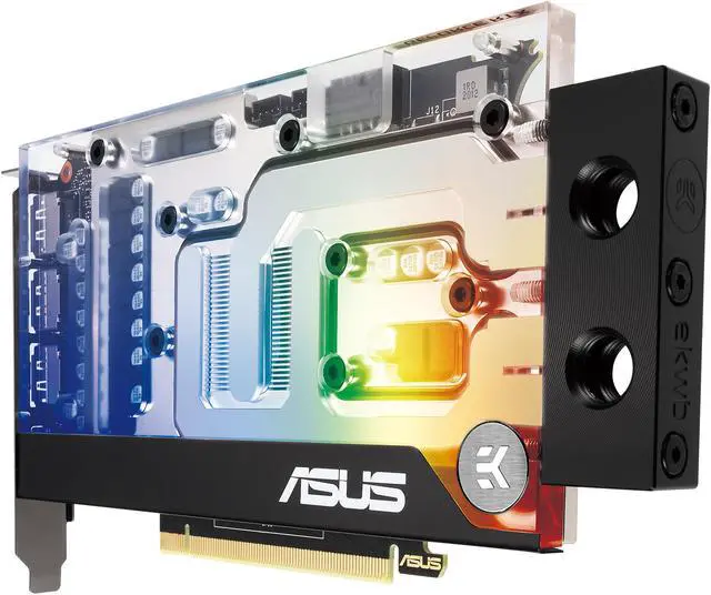 Alt view image 6 of 20 - ASUS EKWB GeForce RTX 3070 8GB GDDR6 Video Card (PCIe 4.0, 8GB GDDR6 Memory, HDMI 2.1, DisplayPort 1.4a, Protective Backplate, Stainless Steel Bracket, Single-slot Design, and EK Water Block)