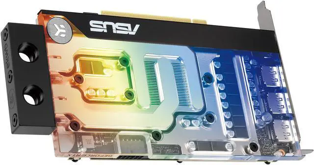 Alt view image 9 of 20 - ASUS EKWB GeForce RTX 3070 8GB GDDR6 Video Card (PCIe 4.0, 8GB GDDR6 Memory, HDMI 2.1, DisplayPort 1.4a, Protective Backplate, Stainless Steel Bracket, Single-slot Design, and EK Water Block)
