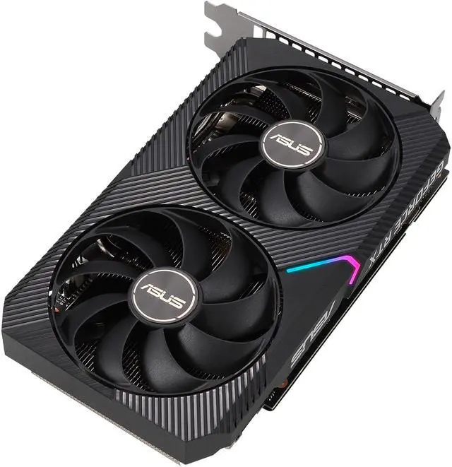 Alt view image 7 of 10 - ASUS DUAL GeForce RTX 3060 OC Edition Gaming Graphics Card (PCIe 4.0, 12GB GDDR6 Memory, HDMI 2.1, DisplayPort 1.4a, 2-slot Design, Axial-tech Fan Design, 0dB Technology), DUAL-RTX3060-O12G