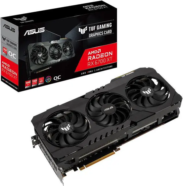 Alt view image 16 of 17 - ASUS TUF Gaming Radeon RX 6700 XT OC Edition Graphics Card (AMD RDNA 2, PCIe 4.0, 12GB GDDR6, HDMI 2.1, DisplayPort 1.4a, Dual Ball Fan Bearings, All-aluminum Shroud, Reinforced Frame, GPU Tweak II) - TUF-RX6700XT-O12G-GAMING
