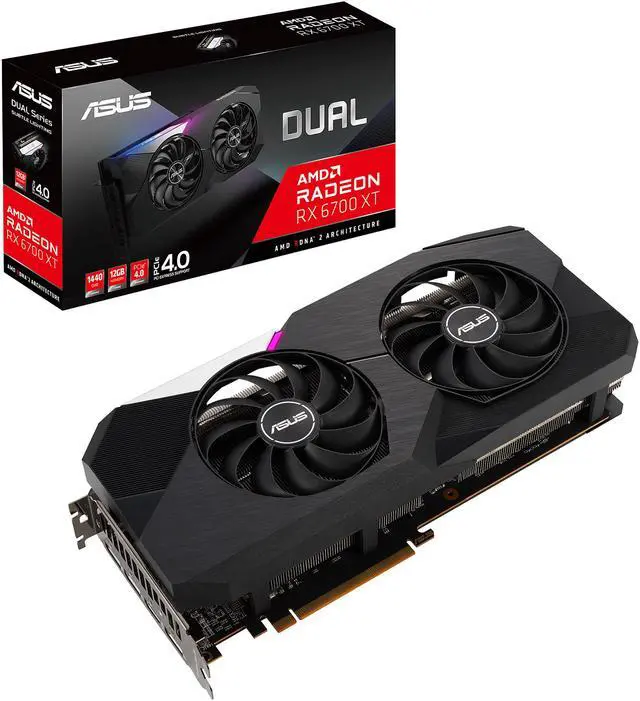 Alt view image 13 of 14 - ASUS DUAL Radeon RX 6700 XT Standard Edition 12GB GDDR6 Gaming Graphics Card (AMD RDNA 2, PCIe 4.0, 12GB GDDR6 Memory, HDMI 2.1, DisplayPort 1.4a, Axial-tech Fan Design, 0dB Technology) - DUAL-RX6700XT-12G
