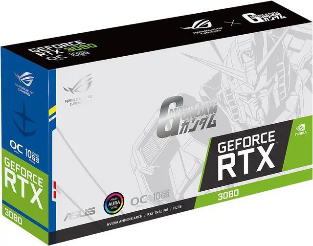 Alt view image 18 of 18 - ASUS ROG STRIX NVIDIA GeForce RTX 3080 GUNDAM EDITION Graphics Card (Limited Edition, PCIe 4.0, 10GB GDDR6X, HDMI 2.1, DisplayPort 1.4a, Axial-tech Fan Design, 2.9-slot, Super Alloy Power II)