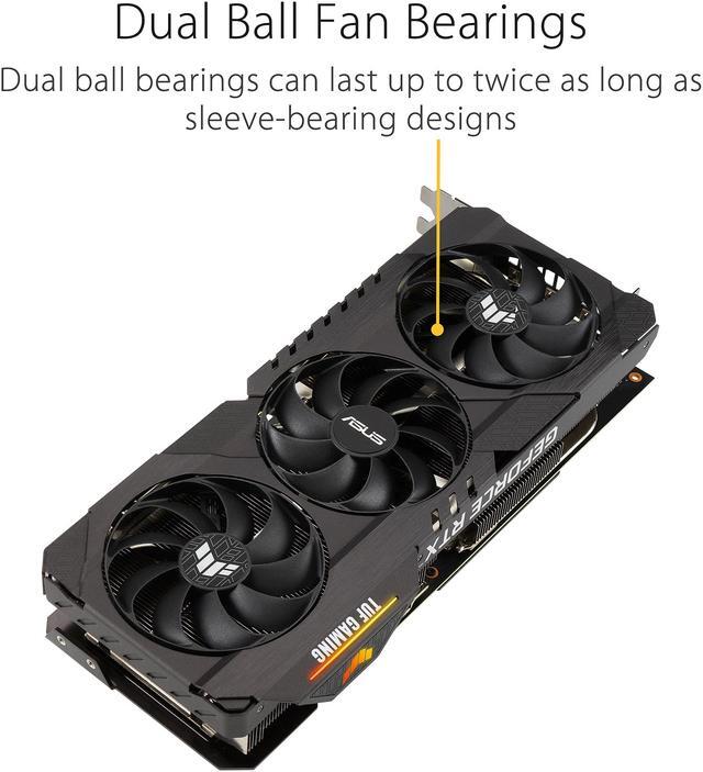 Alt view image 18 of 19 - ASUS TUF Gaming GeForce RTX 3080 Ti OC Edition Graphics Card (PCIe 4.0, 12GB GDDR6X, HDMI 2.1, DisplayPort 1.4a, Dual Ball Fan Bearings, Military-grade Certification, GPU Tweak II), TUF-RTX3080TI-O12G-GAMING