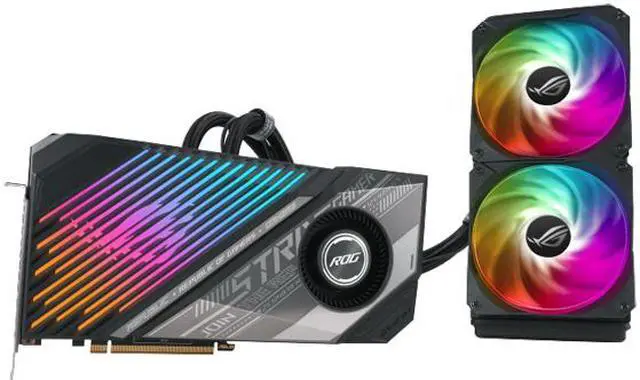Alt view image 8 of 12 - ASUS ROG Strix Radeon RX 6900 XT 16GB GDDR6 PCI Express 4.0 CrossFireX Support ATX Graphics Card ROG-STRIX-LC-RX6900XT-T16G-GAMING