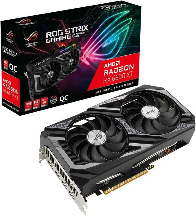 Alt view image 13 of 14 - ASUS ROG STRIX Radeon RX 6600 XT 8GB GDDR6 PCI Express 4.0 CrossFireX Support ATX Graphics Card ROG-STRIX-RX6600XT-O8G-GAMING