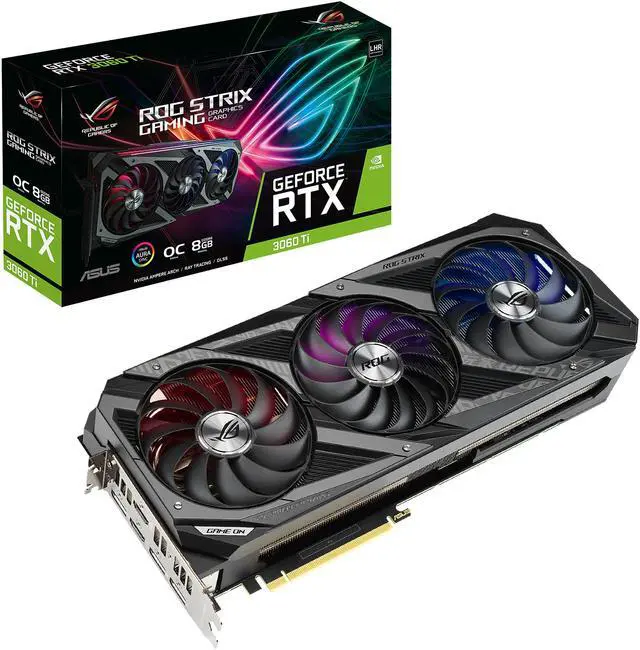 Alt view image 15 of 16 - ASUS ROG Strix NVIDIA GeForce RTX 3060 Ti V2 OC Edition Gaming Graphics Card (PCIe 4.0, 8GB GDDR6, LHR, HDMI 2.1, DisplayPort 1.4a, Axial-tech Fan Design, 2.9-slot, Super Alloy Power II, GPU Tweak II) ROG-STRIX-RTX3060TI-O8G-V2-GAMING