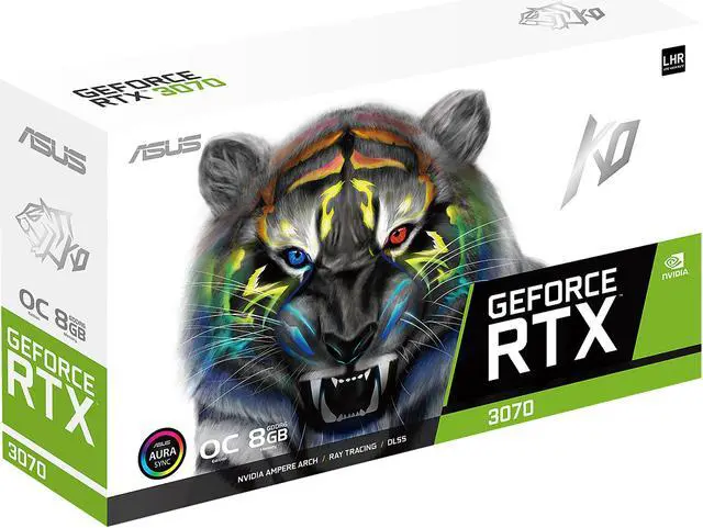 Alt view image 15 of 15 - ASUS KO NVIDIA GeForce RTX 3070 V2 8GB GDDR6 Gaming Graphics Card (PCIe 4.0, 8GB GDDR6 Memory, LHR, HDMI 2.1, DisplayPort 1.4a, Axial-tech Fan Design, 0dB Technology, Enduring Capacitors)