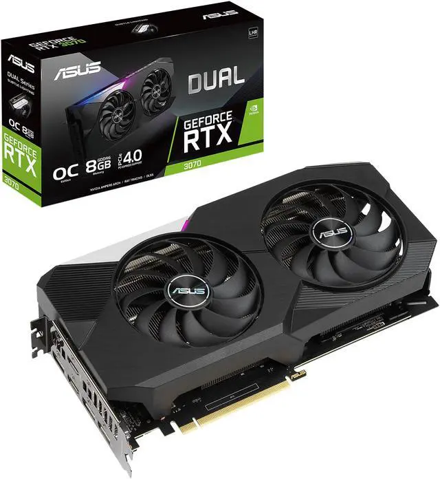 Alt view image 11 of 12 - ASUS Dual NVIDIA GeForce RTX 3070 V2 OC Edition Gaming Graphics Card (PCIe 4.0, 8GB GDDR6, LHR, HDMI 2.1, DisplayPort 1.4a, Axial-tech Fan Design, Dual BIOS, Protective Backplate) DUAL-RTX3070-O8G-V2