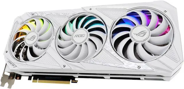 Alt view image 12 of 20 - ASUS ROG Strix NVIDIA GeForce RTX 3070 V2 White OC Edition Gaming Graphics Card (PCIe 4.0, 8GB GDDR6, LHR, HDMI 2.1, DisplayPort 1.4a, White Color Scheme, Axial-tech Fan Design, 2.9-slot) ROG-STRIX-RTX3070-O8G-WHITE-V2