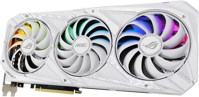 Alt view image 11 of 20 - ASUS ROG Strix NVIDIA GeForce RTX 3070 V2 White OC Edition Gaming Graphics Card (PCIe 4.0, 8GB GDDR6, LHR, HDMI 2.1, DisplayPort 1.4a, White Color Scheme, Axial-tech Fan Design, 2.9-slot) ROG-STRIX-RTX3070-O8G-WHITE-V2