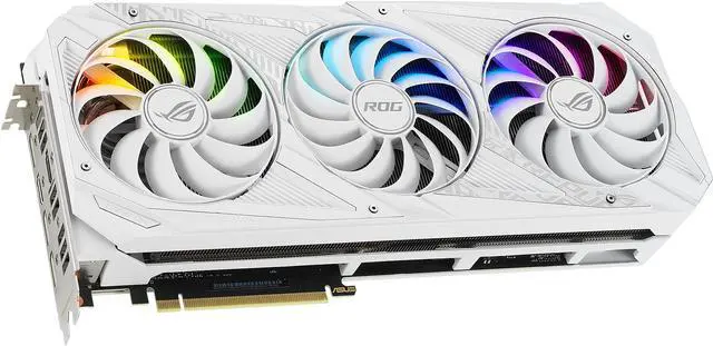 Alt view image 4 of 20 - ASUS ROG Strix NVIDIA GeForce RTX 3070 V2 White OC Edition Gaming Graphics Card (PCIe 4.0, 8GB GDDR6, LHR, HDMI 2.1, DisplayPort 1.4a, White Color Scheme, Axial-tech Fan Design, 2.9-slot) ROG-STRIX-RTX3070-O8G-WHITE-V2