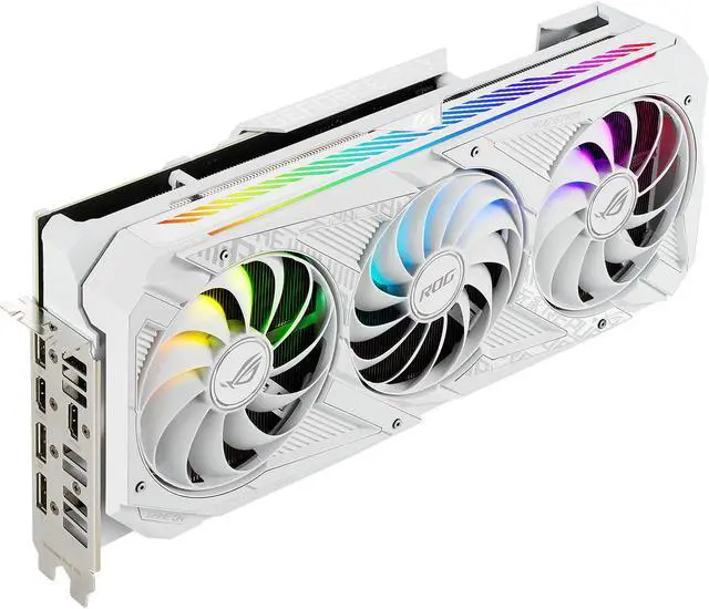 Alt view image 8 of 20 - ASUS ROG Strix NVIDIA GeForce RTX 3070 V2 White OC Edition Gaming Graphics Card (PCIe 4.0, 8GB GDDR6, LHR, HDMI 2.1, DisplayPort 1.4a, White Color Scheme, Axial-tech Fan Design, 2.9-slot) ROG-STRIX-RTX3070-O8G-WHITE-V2