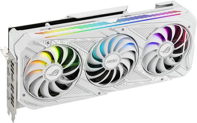 Alt view image 6 of 20 - ASUS ROG Strix NVIDIA GeForce RTX 3070 V2 White OC Edition Gaming Graphics Card (PCIe 4.0, 8GB GDDR6, LHR, HDMI 2.1, DisplayPort 1.4a, White Color Scheme, Axial-tech Fan Design, 2.9-slot) ROG-STRIX-RTX3070-O8G-WHITE-V2