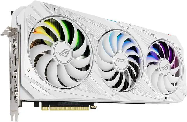 Alt view image 7 of 20 - ASUS ROG Strix NVIDIA GeForce RTX 3070 V2 White OC Edition Gaming Graphics Card (PCIe 4.0, 8GB GDDR6, LHR, HDMI 2.1, DisplayPort 1.4a, White Color Scheme, Axial-tech Fan Design, 2.9-slot) ROG-STRIX-RTX3070-O8G-WHITE-V2