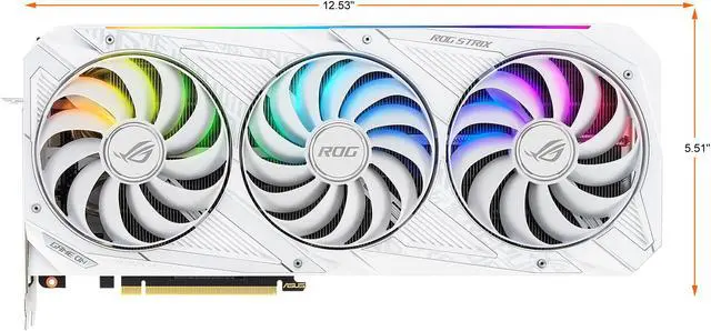 Alt view image 2 of 20 - ASUS ROG Strix NVIDIA GeForce RTX 3070 V2 White OC Edition Gaming Graphics Card (PCIe 4.0, 8GB GDDR6, LHR, HDMI 2.1, DisplayPort 1.4a, White Color Scheme, Axial-tech Fan Design, 2.9-slot) ROG-STRIX-RTX3070-O8G-WHITE-V2
