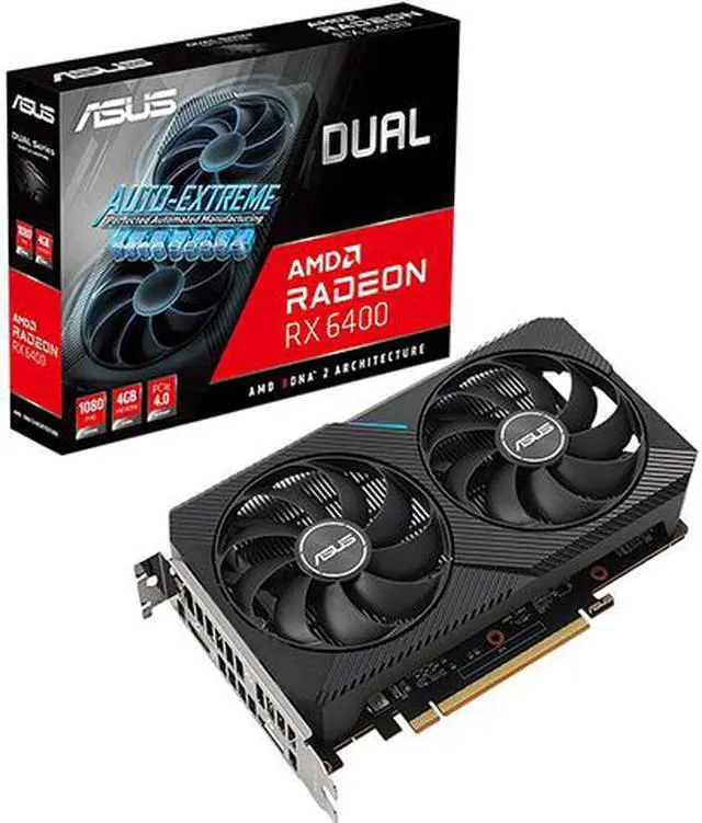 Alt view image 4 of 4 - ASUS Dual Radeon RX 6400 4GB GDDR6 PCI Express 4.0 CrossFireX Support Graphics Card DUAL-RX6400-4G
