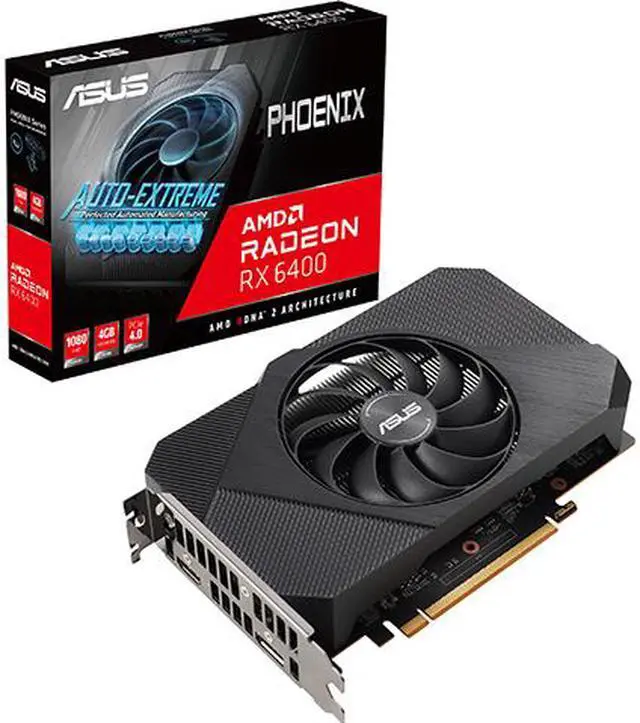 Alt view image 4 of 4 - ASUS Phoenix Radeon RX 6400 4GB GDDR6 PCI Express 4.0 CrossFireX Support Video Card PH-RX6400-4G