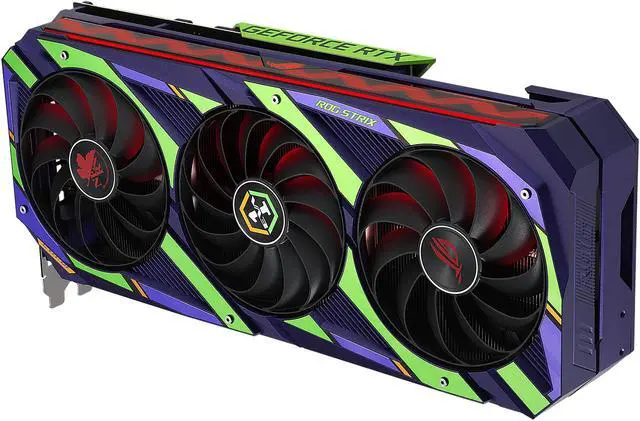 Alt view image 6 of 9 - ASUS ROG Strix NVIDIA GeForce RTX 3080 OC EVA EDITION Gaming Graphics Card (PCIe 4.0, 12GB GDDR6X, HDMI 2.1, DisplayPort 1.4a, Axial-tech Fan Design, 2.9-slot, Super Alloy Power II, GPU Tweak), LHR, ROG-STRIX-RTX3080-O12G-EVA