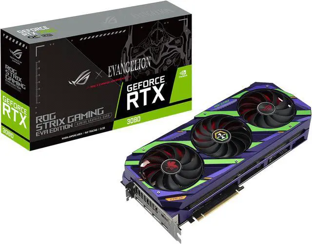 Alt view image 9 of 9 - ASUS ROG Strix NVIDIA GeForce RTX 3080 OC EVA EDITION Gaming Graphics Card (PCIe 4.0, 12GB GDDR6X, HDMI 2.1, DisplayPort 1.4a, Axial-tech Fan Design, 2.9-slot, Super Alloy Power II, GPU Tweak), LHR, ROG-STRIX-RTX3080-O12G-EVA