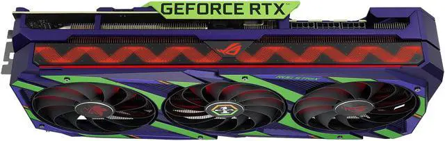 Alt view image 7 of 9 - ASUS ROG Strix NVIDIA GeForce RTX 3080 OC EVA EDITION Gaming Graphics Card (PCIe 4.0, 12GB GDDR6X, HDMI 2.1, DisplayPort 1.4a, Axial-tech Fan Design, 2.9-slot, Super Alloy Power II, GPU Tweak), LHR, ROG-STRIX-RTX3080-O12G-EVA