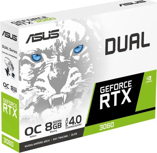 Alt view image 14 of 15 - ASUS Dual GeForce RTX 3060 White OC Edition 8GB GDDR6 (PCIe 4.0, 8GB GDDR6, HDMI 2.1, DisplayPort 1.4a) DUAL-RTX3060-O8G-WHITE