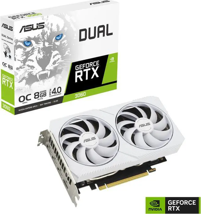 Alt view image 13 of 15 - ASUS Dual GeForce RTX 3060 White OC Edition 8GB GDDR6 (PCIe 4.0, 8GB GDDR6, HDMI 2.1, DisplayPort 1.4a) DUAL-RTX3060-O8G-WHITE