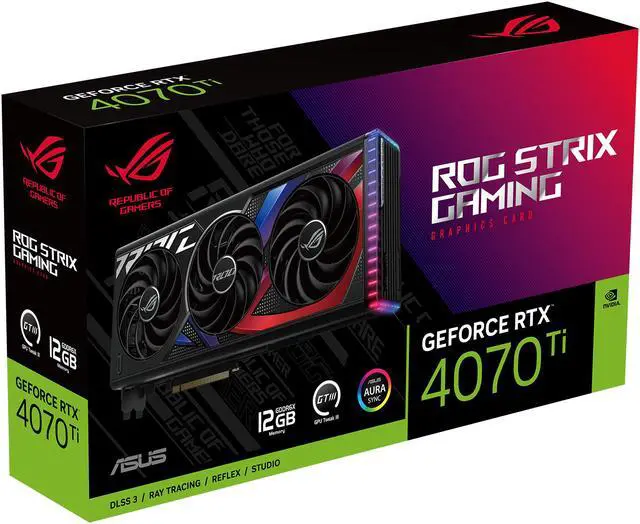 Alt view image 19 of 20 - ASUS ROG Strix NVIDIA GeForce RTX 4070 Ti Gaming Graphics Card (PCIe 4.0, 12GB GDDR6X, HDMI 2.1a, DisplayPort 1.4a) ROG-STRIX-RTX4070TI-12G-GAMING
