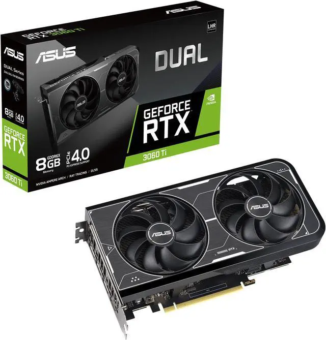 Alt view image 9 of 10 - ASUS Dual NVIDIA GeForce RTX 3060 Ti Graphics Card (PCIe 4.0, 8GB GDDR6X memory, HDMI 2.1, DisplayPort 1.4a, 2-slot design, Axial-tech fan design, 0dB technology) DUAL-RTX3060TI-8GD6X