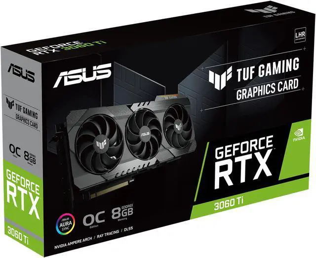 Alt view image 12 of 13 - ASUS TUF Gaming NVIDIA GeForce RTX 3060 Ti OC Edition Graphics Card (PCIe 4.0, 8GB GDDR6X, HDMI 2.1, DisplayPort 1.4a, Dual Ball Fan Bearings, Military-grade Certification) TUF-RTX3060TI-O8GD6X-GAMING